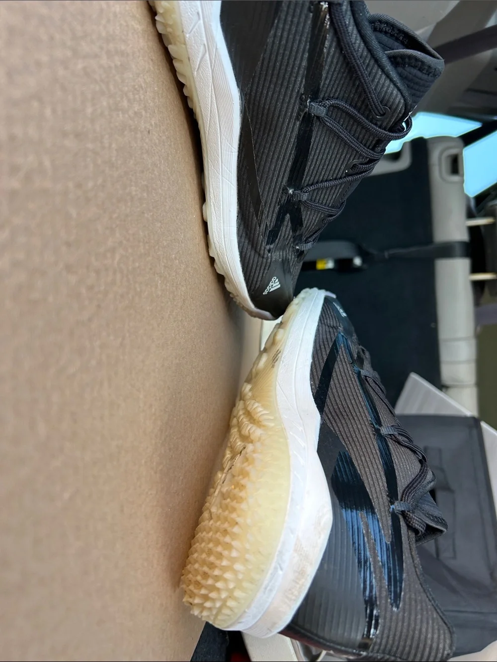 adidas Adizero Black Baseball Sneakers with White Soles